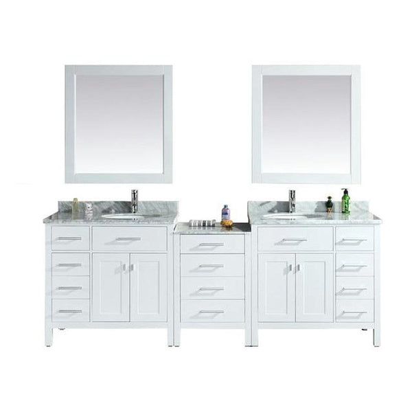 Design Element London 92 Double Sink Vanity Set in White 