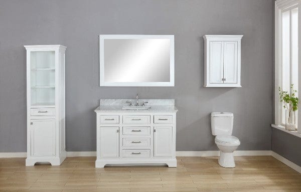 Design Element Milano 48" White Single Rectangular Sink Vanity Full View