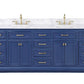 Milano 84" Blue Double Rectangular Sink Vanity By Design Element Front View