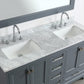 Design Element Omega 61" Double Sink Vanity in Gray | DEC068A-G