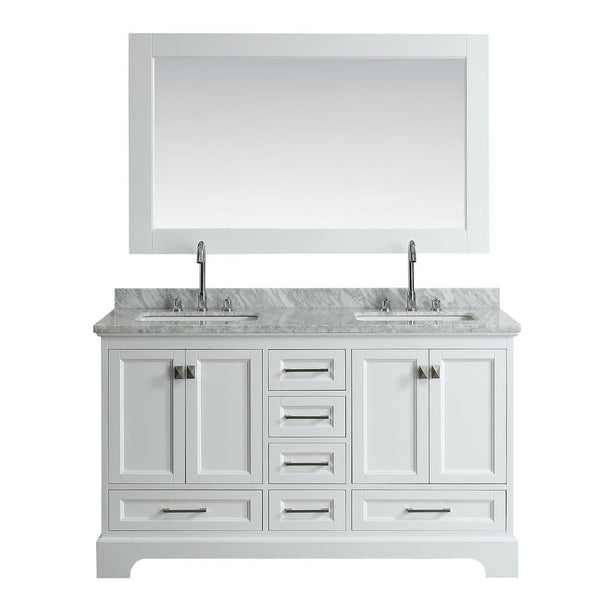 Design Element Omega 61 Double Sink Vanity in White | DEC068A-W