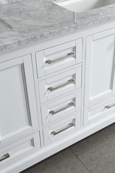 Design Element Omega 61" Double Sink Vanity in White | DEC068A-W