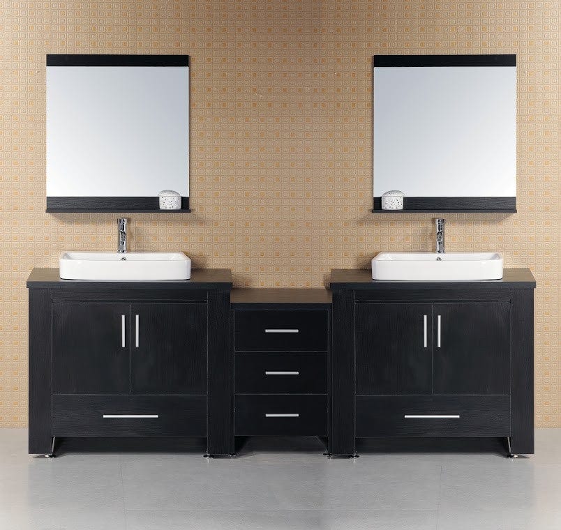 Design Element Washington 88" Double Sink Vanity Set in Espresso | DEC083-E