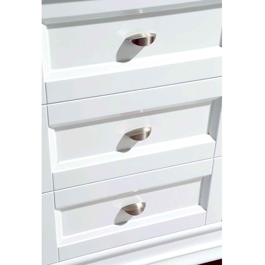 Design Element Vanities Hudson 48″ White Transitional Single Sink Vanity With Carrara Marble Top