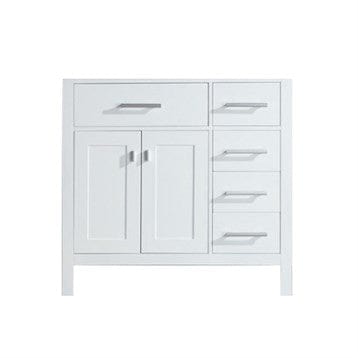 Design Element DEC076DR-W-CB | London 36 Single Sink Base Cabinet in White