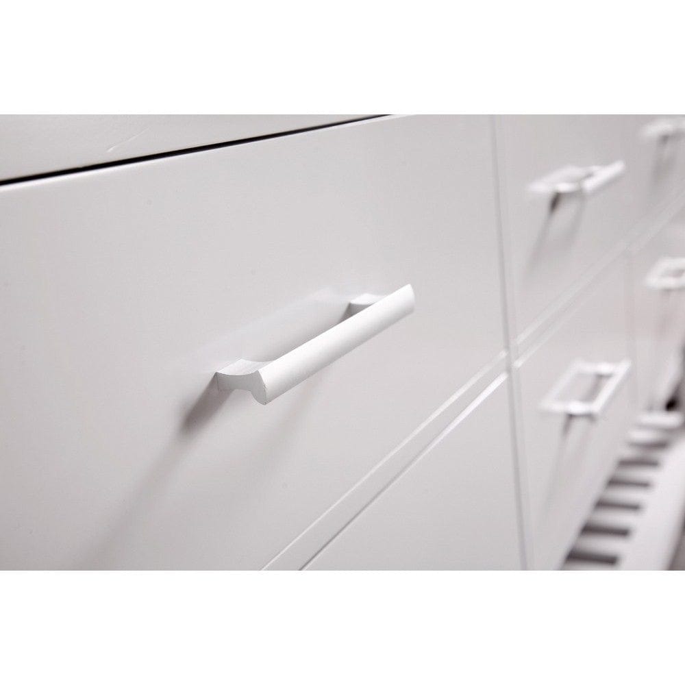 Design Element DEC077B-W-CB | London Cambridge 72" Double Sink Base Cabinet in White with Open Bottom