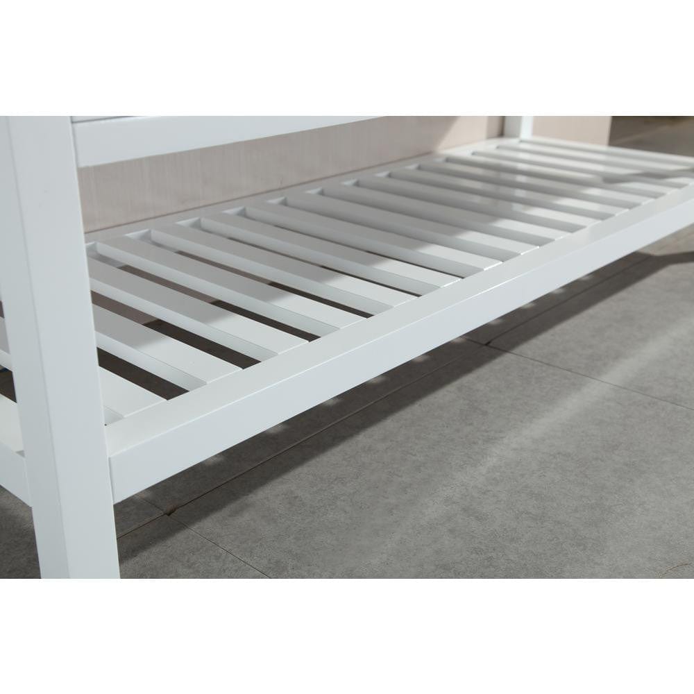 Design Element Vanity Base Cabinets Design Element DEC077C-W-CB | London Cambridge 61" Double Sink Base Cabinet in White with Open Bottom