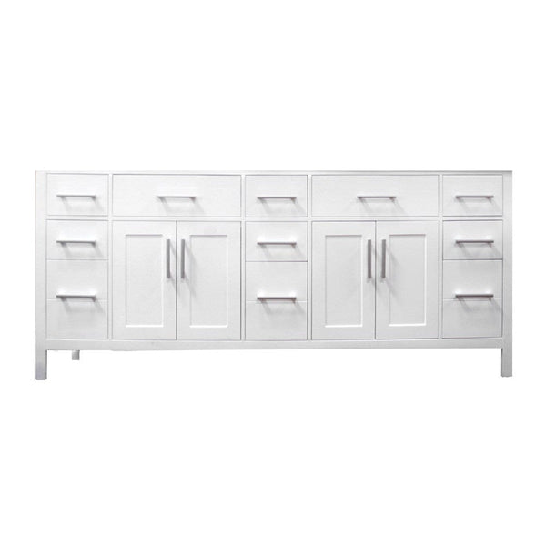 Design Element DEC088-W-CB | London 78 Double Sink Base Cabinet in White