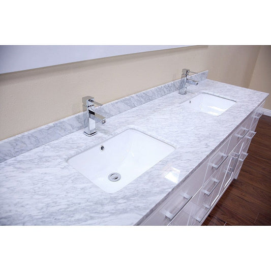 Design Element DEC088-W-CB | London 78" Double Sink Base Cabinet in White