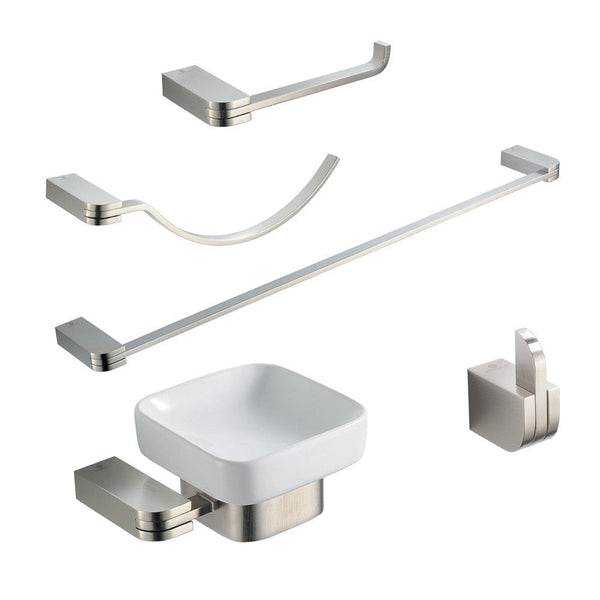 FAC1300BN | Fresca Solido 5-Piece Bathroom Accessory Set - Brushed Nickel