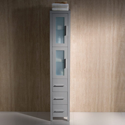 Fresca Torino 15 Gray Tall Bathroom Linen Side Cabinet