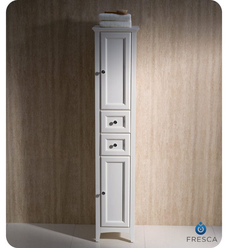 FST2060AW | Fresca Oxford Antique White Tall Bathroom Linen Cabinet