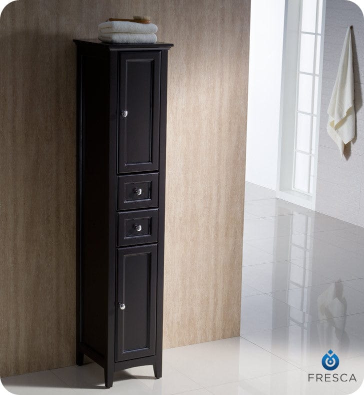 FST2060ES | Fresca Oxford Espresso Tall Bathroom Linen Cabinet