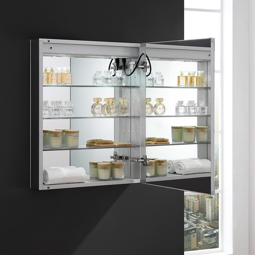 Fresca Spazio 24 Wide x 30 Tall Bathroom Medicine Cabinet w/ LED Lighting & Defogger - Right Swing