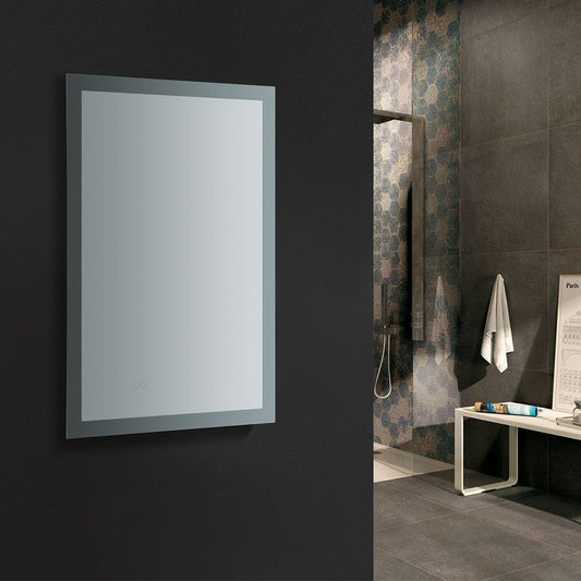 Fresca Angelo 24 Wide x 36 Tall Bathroom Mirror w/ Halo Style LED Lighting and Defogger