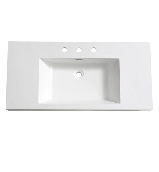 Fresca Mezzo 40" White Integrated Sink w/ Countertop 