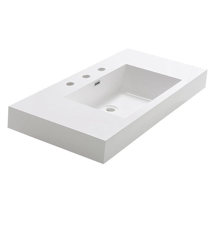 Fresca Mezzo 40 White Integrated Sink w/ Countertop