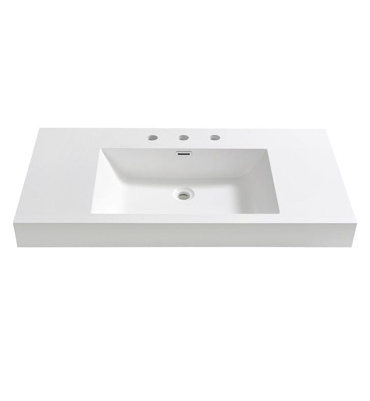 Fresca Mezzo 40 White Integrated Sink w/ Countertop