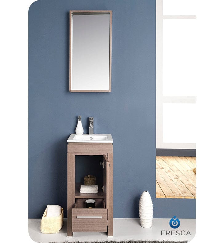 Fresca Allier 16 Gray Oak Modern Bathroom Vanity w/ Mirror