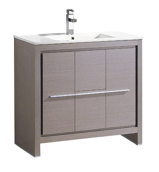 Fresca Allier 36 Gray Oak Modern Bathroom Cabinet w/ Sink