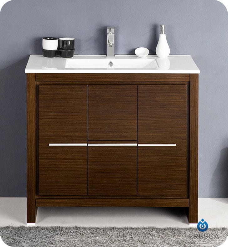 Fresca Allier 36 Wenge Brown Modern Bathroom Cabinet w/ Sink