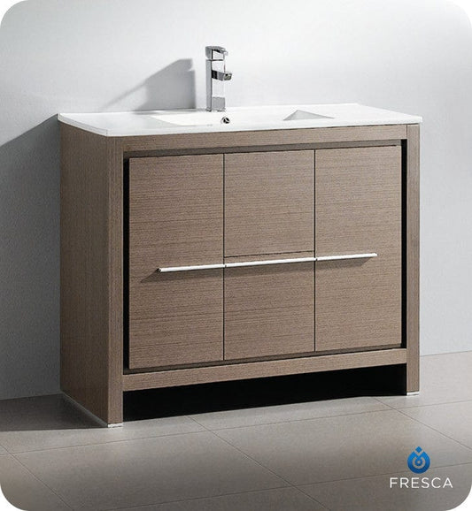 Fresca Allier 40 Gray Oak Modern Bathroom Cabinet w/ Sink