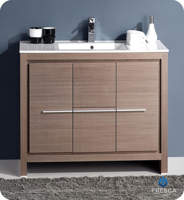 Fresca Vanities Fresca Allier 40 Gray Oak Modern Bathroom Cabinet w/ Sink