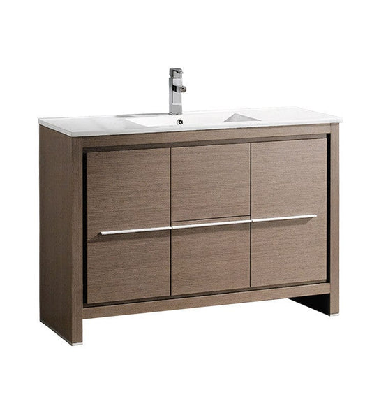 Fresca Allier 48" Gray Oak Modern Bathroom Cabinet w/ Sink