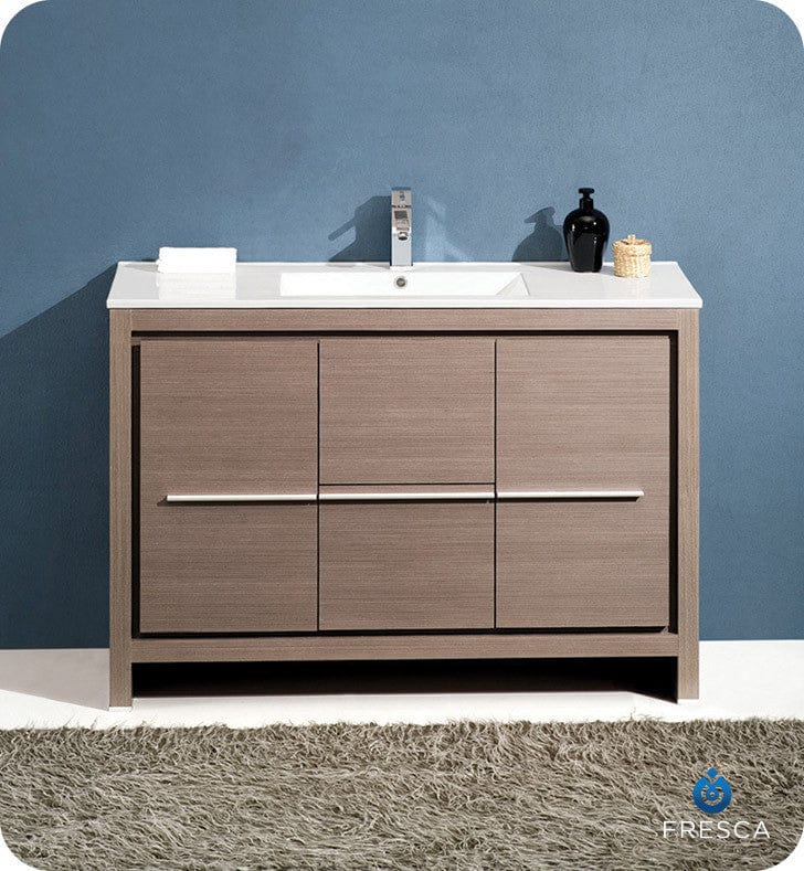 Fresca Allier 48 Gray Oak Modern Bathroom Cabinet w/ Sink
