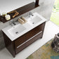 Fresca Allier 48 Wenge Brown Modern Double Sink Bathroom Vanity w/ Mirror