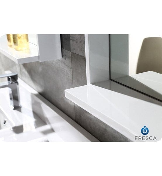 Fresca Vanities Fresca Allier 72" White Modern Double Sink Bathroom Vanity w/ Mirror | FVN8172WH