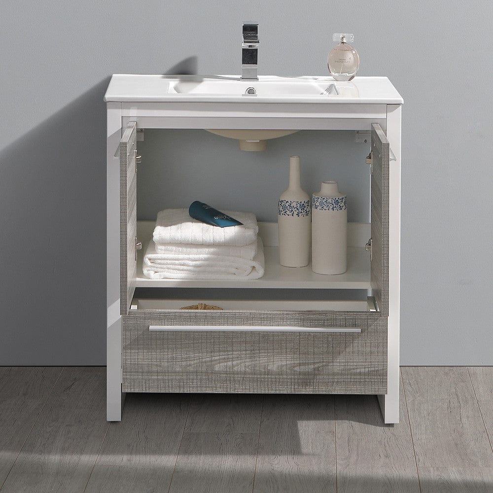 Fresca Allier Rio 30 Ash Gray Modern Bathroom Cabinet w/ Sink