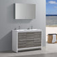 Fresca Allier Rio 48 Ash Gray Double Sink Modern Bathroom Vanity Set  w/ Medicine Cabinet