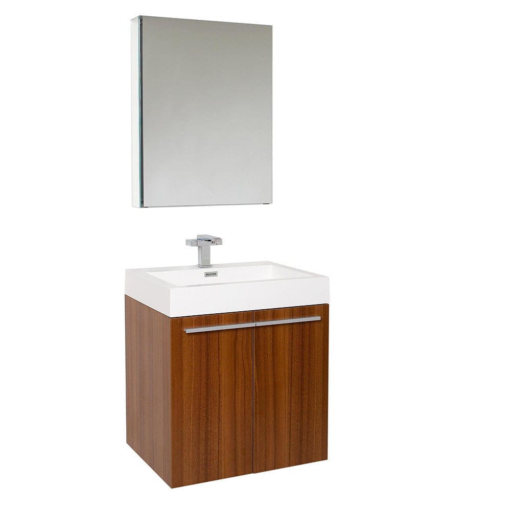 Fresca Alto Teak Modern Bathroom Vanity w/ Medicine Cabinet