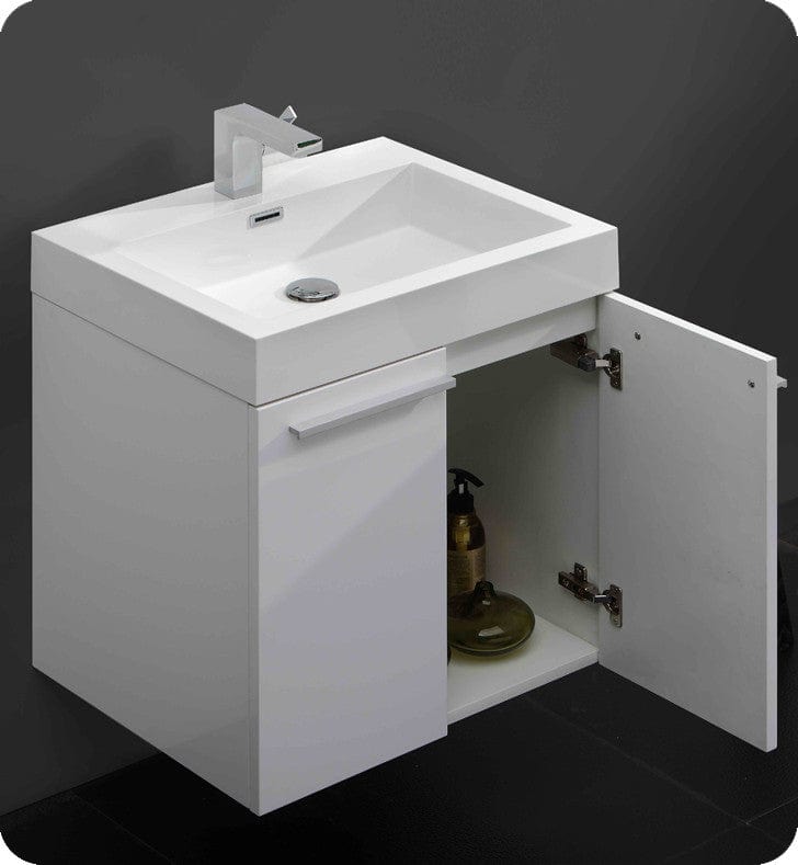 Fresca Alto White Modern Bathroom Vanity w/ Medicine Cabinet