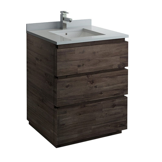Fresca Formosa 30" Floor Standing Modern Bathroom Cabinet w/ Top & Sink | FCB3130ACA-FC-CWH-U
