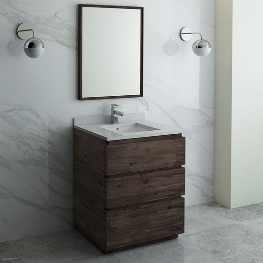 Fresca Formosa 30 Floor Standing Modern Bathroom Vanity w/ Mirror | FVN3130ACA-FC