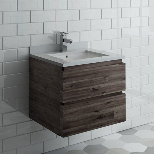 Fresca Formosa 30 Wall Hung Modern Bathroom Cabinet w/ Top & Sink | FCB3130ACA-CWH-U