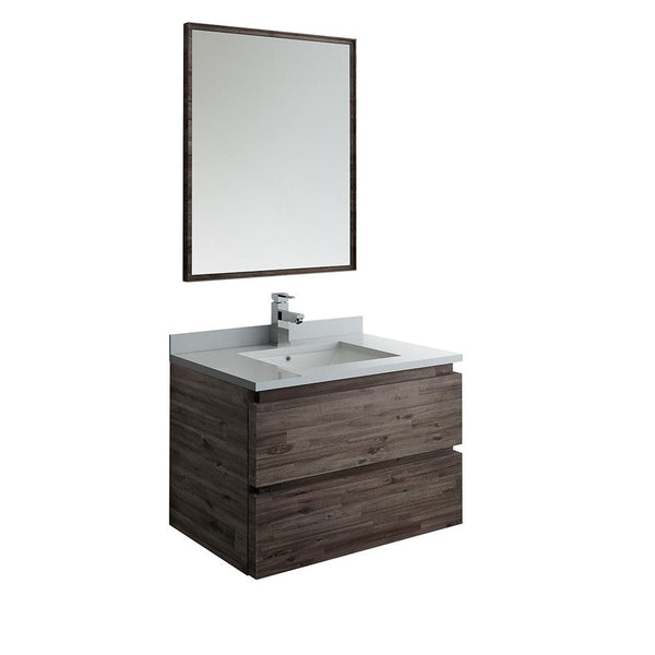 Fresca Formosa 30 Wall Hung Modern Bathroom Vanity w/ Mirror | FVN3130ACA