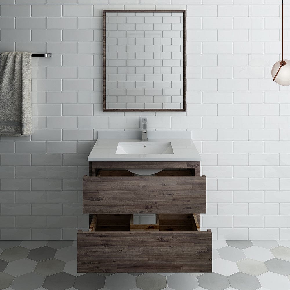 Fresca Formosa 30 Wall Hung Modern Bathroom Vanity w/ Mirror | FVN3130ACA