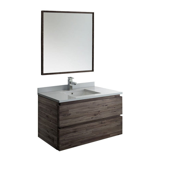 Fresca Formosa 36 Wall Hung Modern Bathroom Vanity w/ Mirror | FVN3136ACA