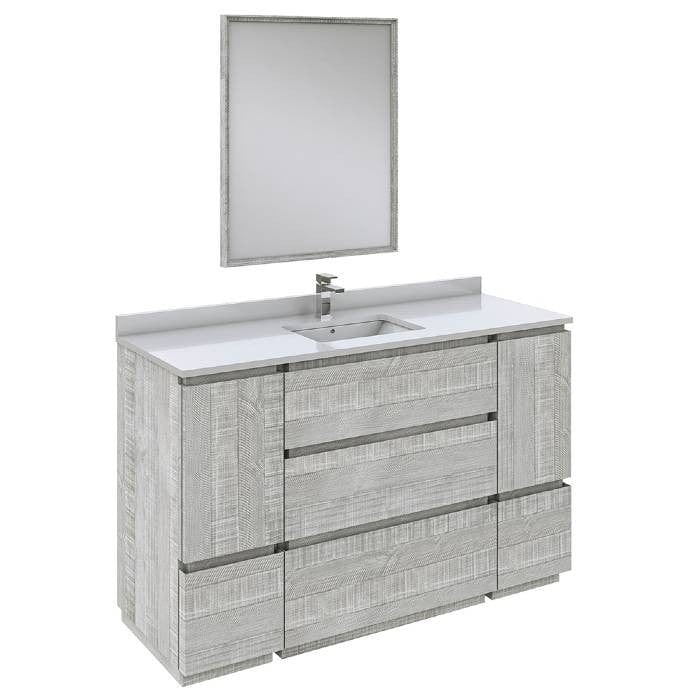 ARIEL Taylor 54-in Grey Bathroom Vanity Base Cabinet without Top