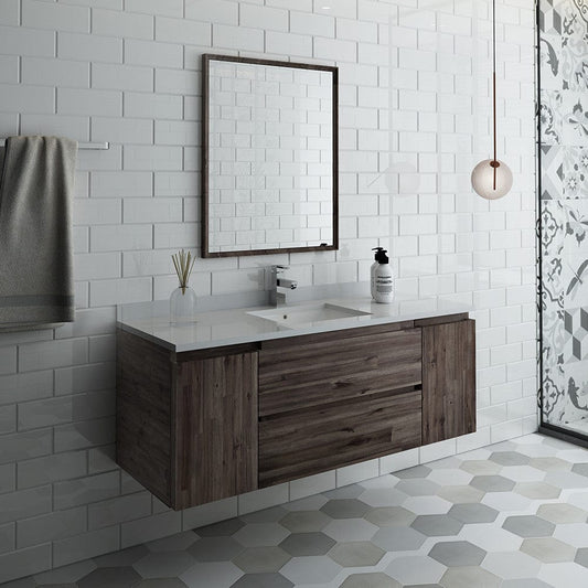 Fresca Formosa 54 Wall Hung Modern Bathroom Vanity w/ Mirror | FVN31-123012ACA