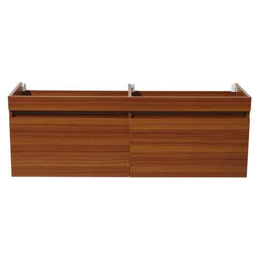 Fresca Largo 57 Teak Modern Double Sink Bathroom Cabinet