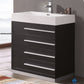 Fresca Livello 30 Black Modern Bathroom Cabinet w/ Integrated Sink