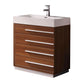 Fresca Livello 30" Teak Modern Bathroom Cabinet w/ Integrated Sink