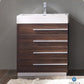 Fresca Livello 30 Walnut Modern Bathroom Cabinet w/ Integrated Sink