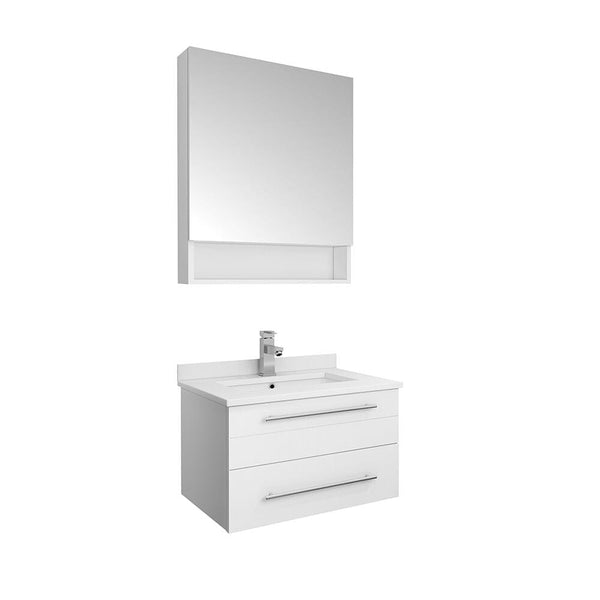 White Single Undermount Sink Bathroom Vanity