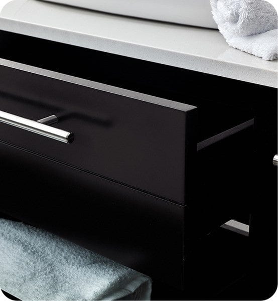 Fresca Vanities Fresca Lucera 42" Espresso Wall Hung Modern Bathroom Cabinet w/ Top & Vessel Sink | FCB6142ES-VSL-CWH-V