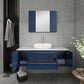 Fresca Lucera Modern 48" Royal Blue Wall Hung Vessel Sink Bathroom Vanity